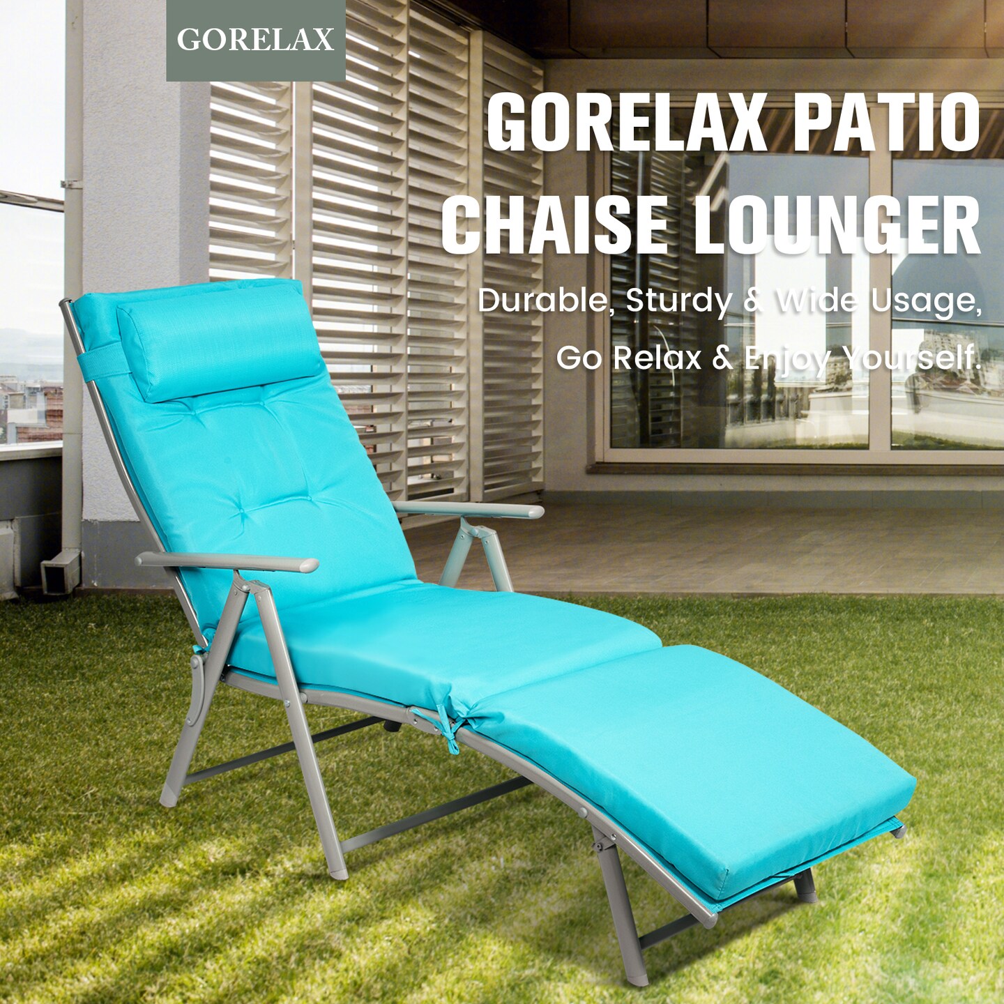 Outdoor Lightweight Folding Chaise Lounge Chair