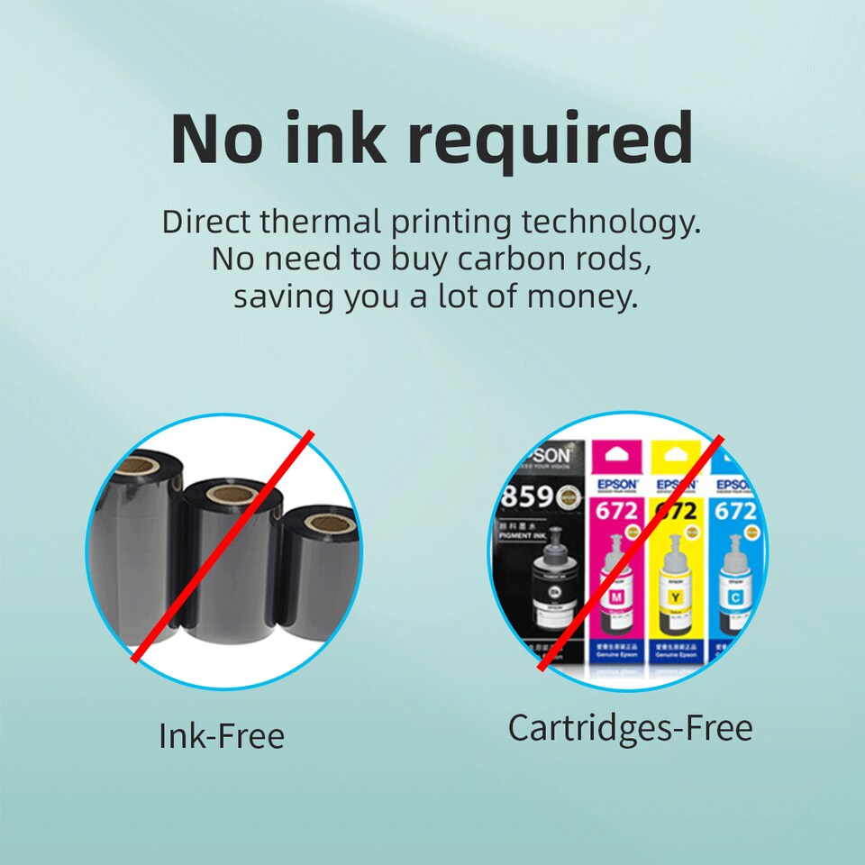 Wireless Bluetooth Thermal Shipping Label Printer For Smart Phone.