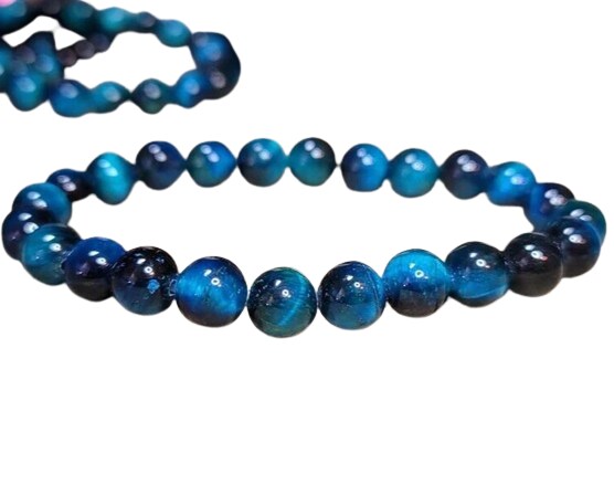 8 mm Natural Tiger&#x27;s Eye Bead Bracelet