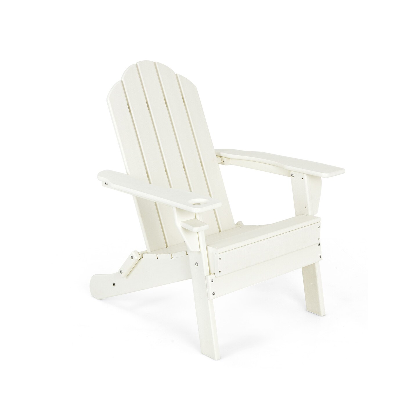 Patio Folding Adirondack Chair with Built-in Cup Holder