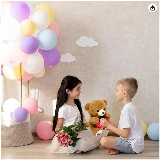 14-Inch Valentine&#x27;s Day Plush Teddy Bear with Red Heart
