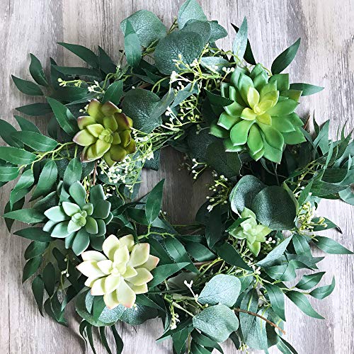 Fake Greenery Garlands Artificial Silver Dollar Eucalyptus Garland in Grey  Green and Willow Twigs Garland Intertwined Together for Rustic Wedding Arch