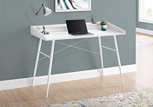 Monarch Specialties Computer Desk, White/Silver