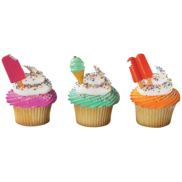 Cool Treat Assortment DecoPics&#xAE; Cupcake Decoration, 12ct