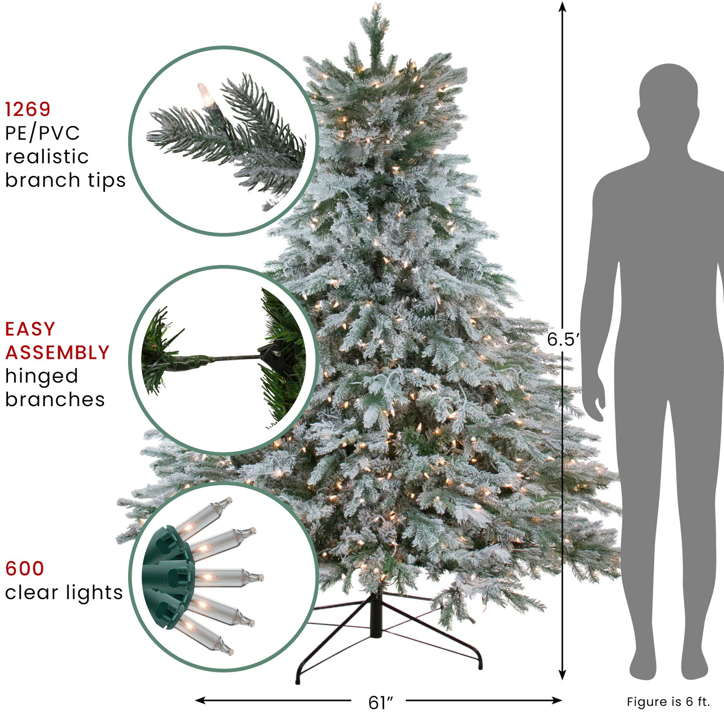 Northlight Jasper Balsam Fir Artificial Christmas Tree - Thumbnail 3