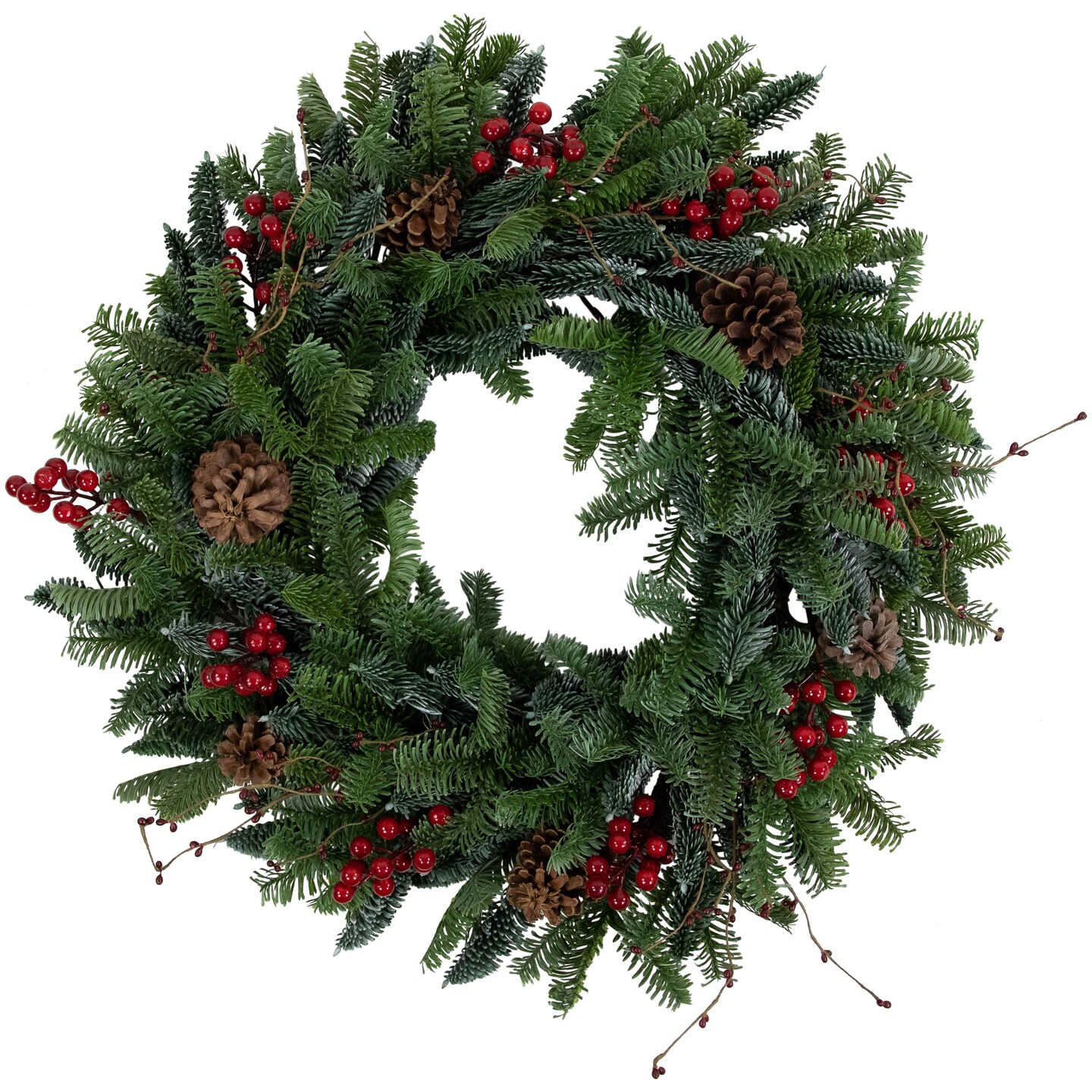 Northlight 30&#x27;&#x27; Red Berries and Pine Cones Christmas Wreath, Unlit