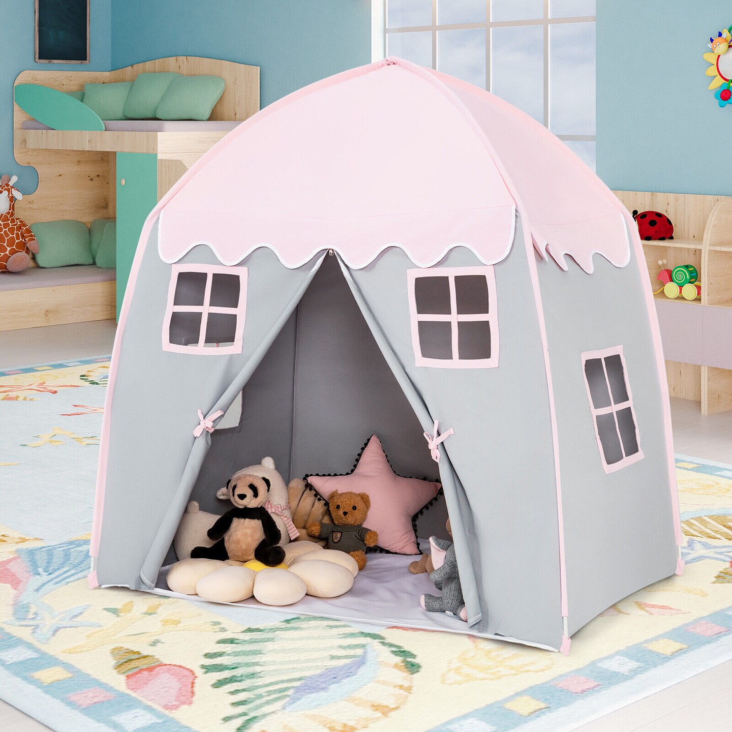Portable Indoor Kids Play Castle Tent Perfect Gift for Little Ones