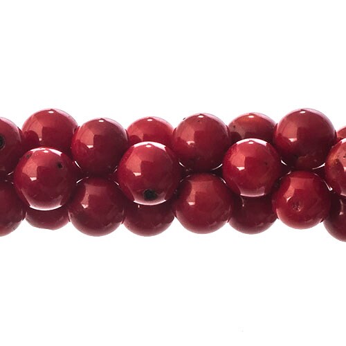 Earth's Jewel 8" Bamboo Coral Natural Dyed Semi-Precious Round Strung Bead