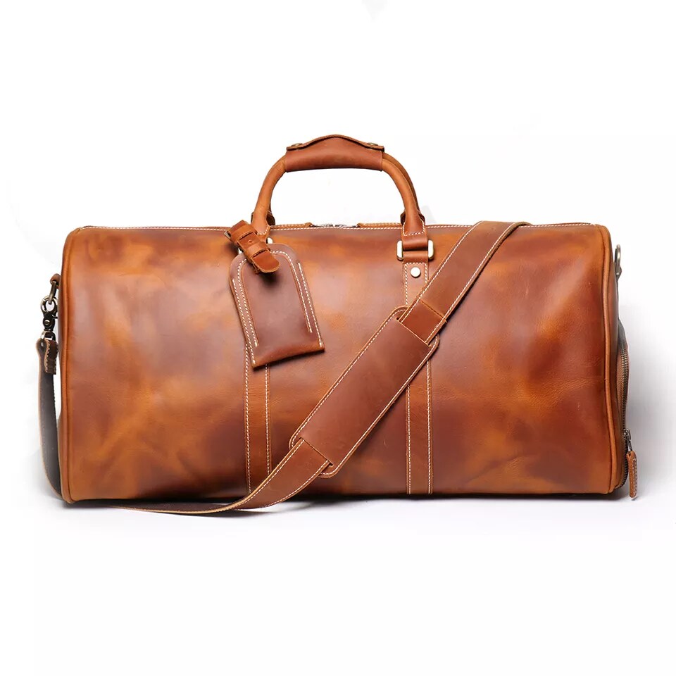 Big leather outlet duffle bag