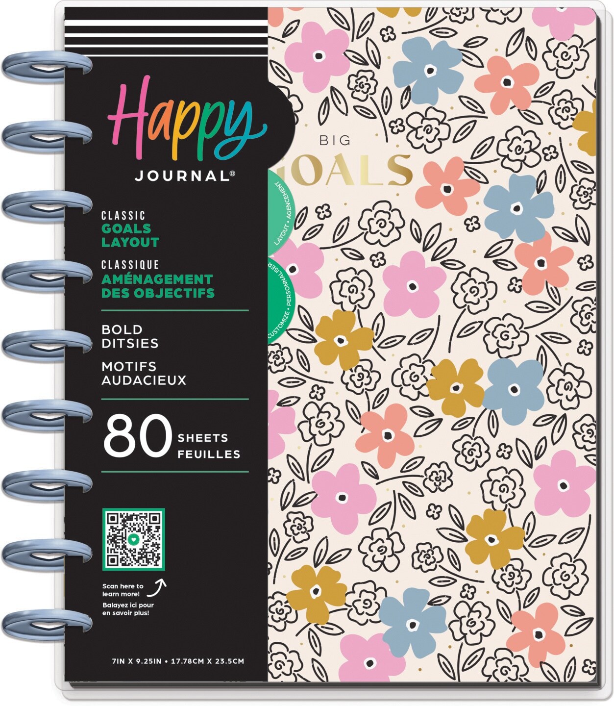 Happy Planner Classic Guided Journal-Bold Ditsies