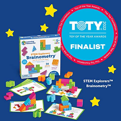 Learning Resources STEM Explorers Brainometry - 34 Pieces, Ages 5+ STEM Toys for Kids, Brain Teaser Toys and Games, Kindergarten Games