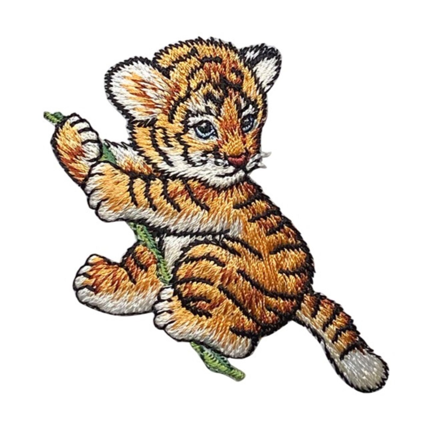 Tiger Cub on Vine, Embroidered, Iron on Patch