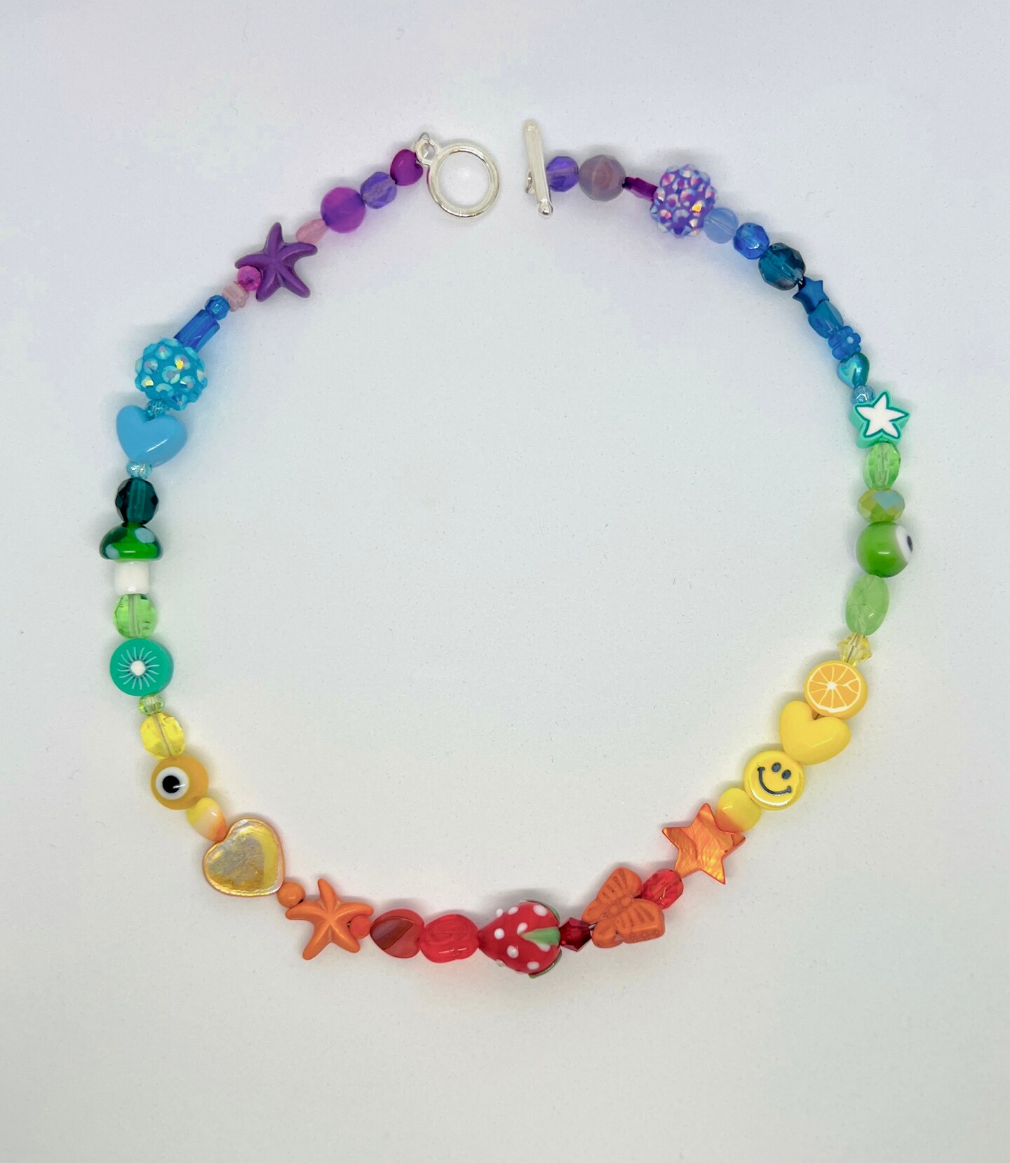 The Beau Rainbow Charm Beaded Necklace 273363079600455680