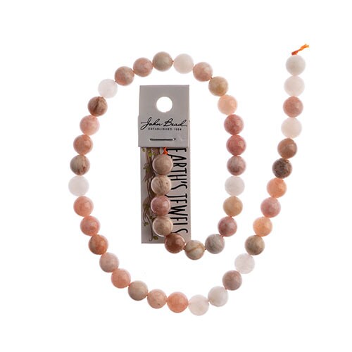 Earth's Jewel Semi-Precious 16" Sunstone Round Natural Bead Strand