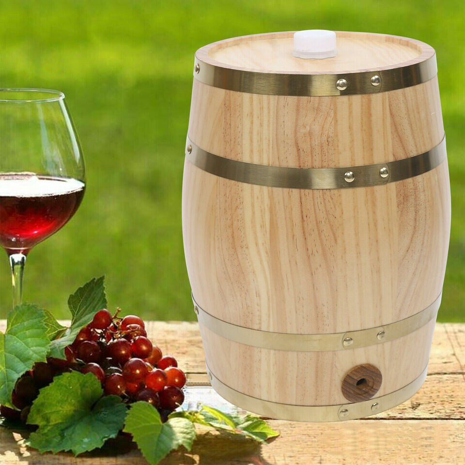 Kitcheniva 10L Pine Barrel Cask Wooden Storage Dispenser