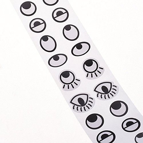 2000 Pieces Per Roll Black White Eye Stickers Labels