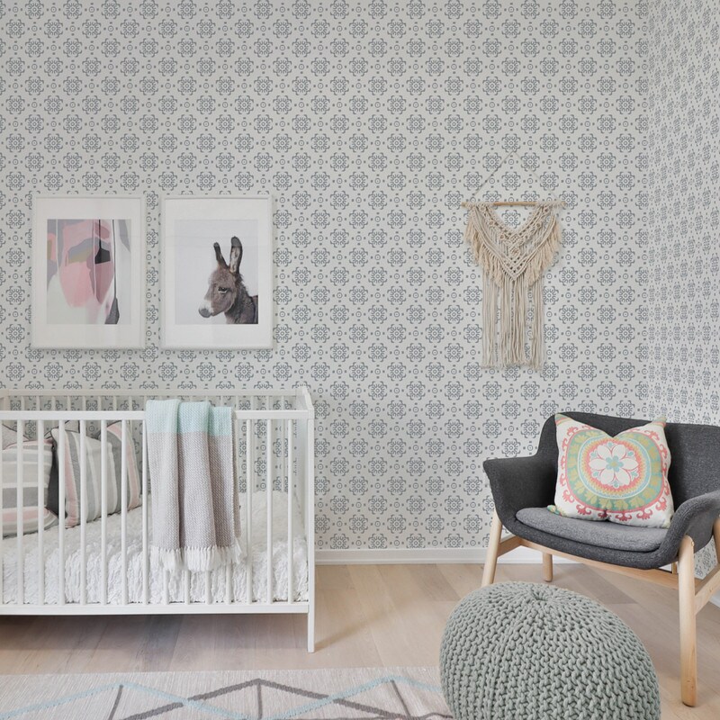 Tempaper Decorative Tile Peel and Stick Wallpaper Classic Grey
