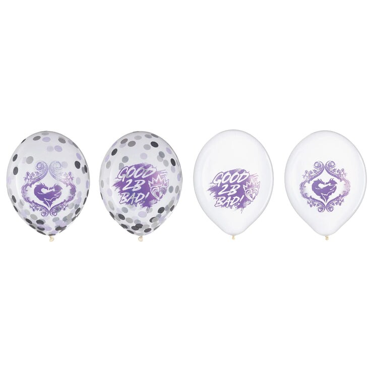 Descendants 3 12&#x22; Latex Confetti Balloons, 6ct