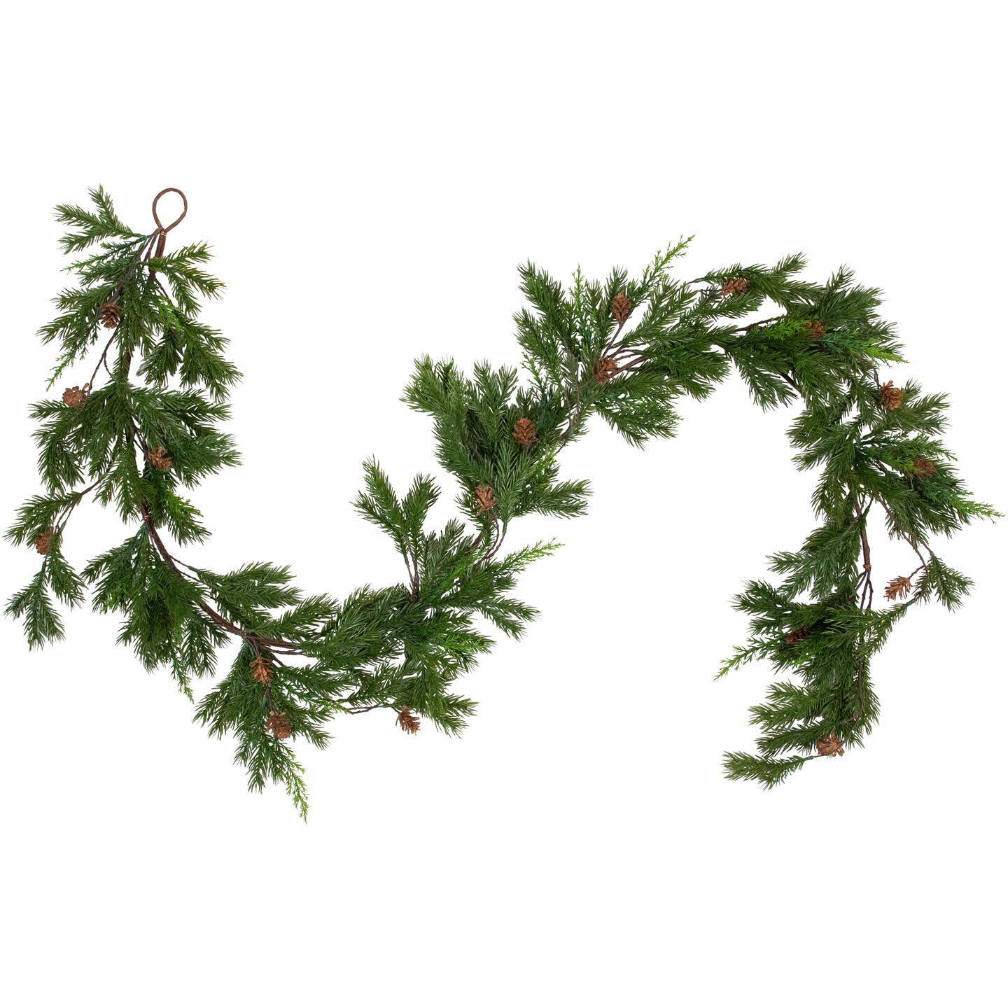 Northlight Real Touch&#x2122;&#xFE0F; Cypress and Pinecone Artificial Christmas Garland - 6&#x27; x 8&#x22; - Unlit