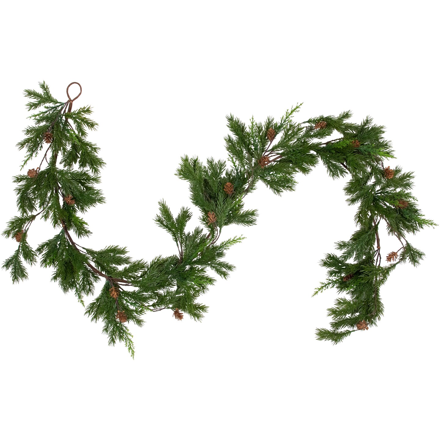 Northlight Real Touch™️ Cypress and Pinecone Artificial Christmas Garland - 6' x 8" - Unlit