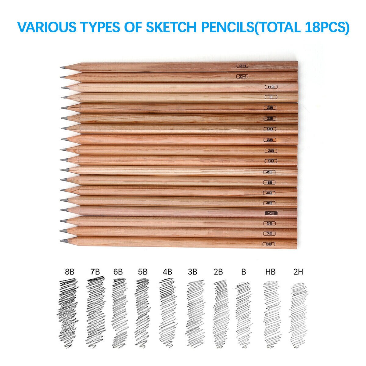 18pcs Pen Charcoal Sketch Set Sketching Pencil Set Roll Up Canvas