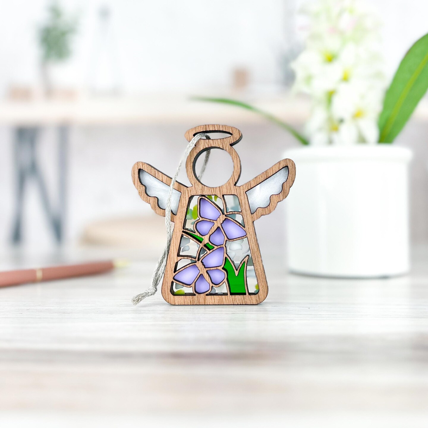 3.5&#x22; Playful Purple Butterflies Ornament - Handcrafted in Texas - Mother&#x27;s Angels&#xAE; Figurine - Mother&#x27;s Day Gifts