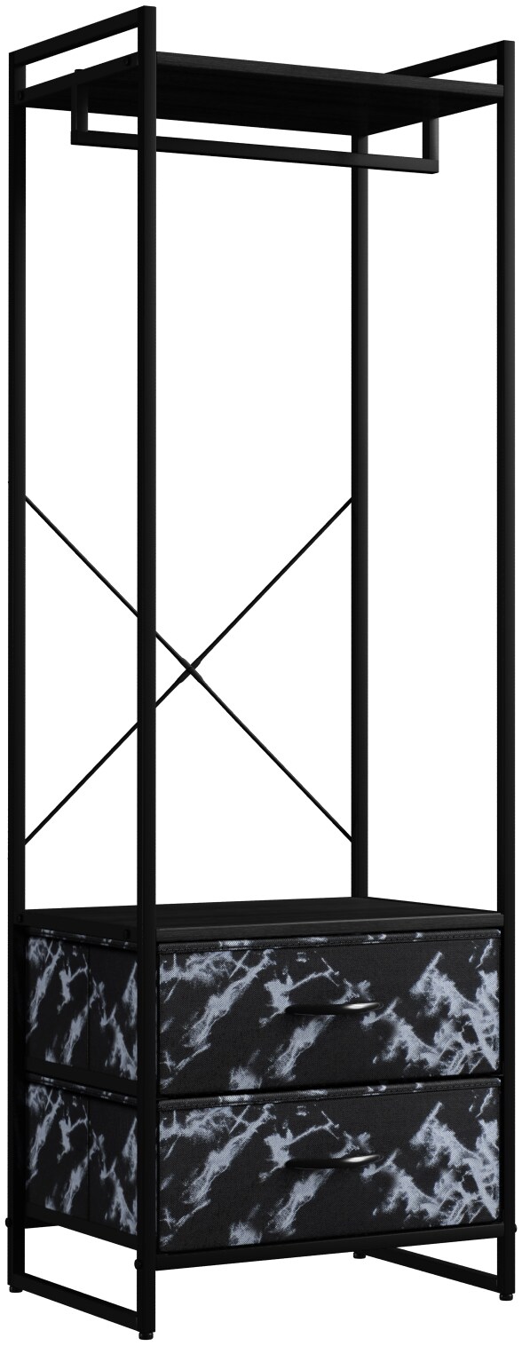 Sorbus Clothing Rack with Drawers - Clothes Stand Dresser - Wood Top, Steel Frame, & Fabric Drawers - Tall Closet Storage Organizer - Garment Rack for Hanging Shirts, Dresses, & Jackets