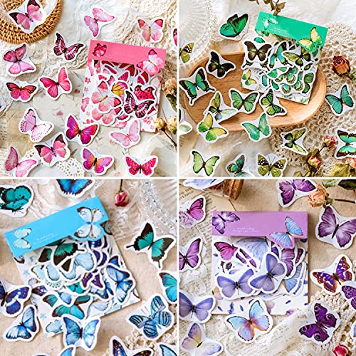 360 Pieces Butterfly Stickers Set  - Decorative Colorful Assorted Insects Decals for Scrapbooking DIY Arts Crafts Album Bullet Journals Junk Journal Planners Water Bottles Phone Cases Laptops