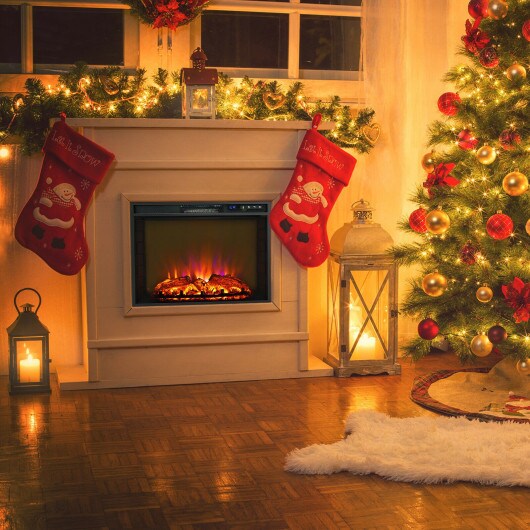26 Inch Recessed Electric Fireplace heater with Remote Control