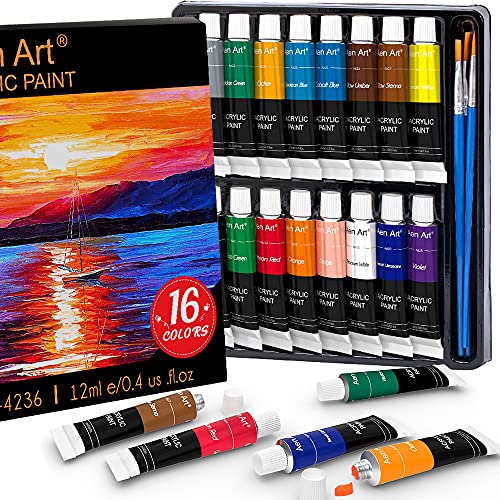 Aen Art Acrylic Paint, 24 Colors Craft Paint Supplies for Pumpkin Painting,  Canvas, Wood, Ceramic, Rich Pigments Paints for Artists & Hobby Painters
