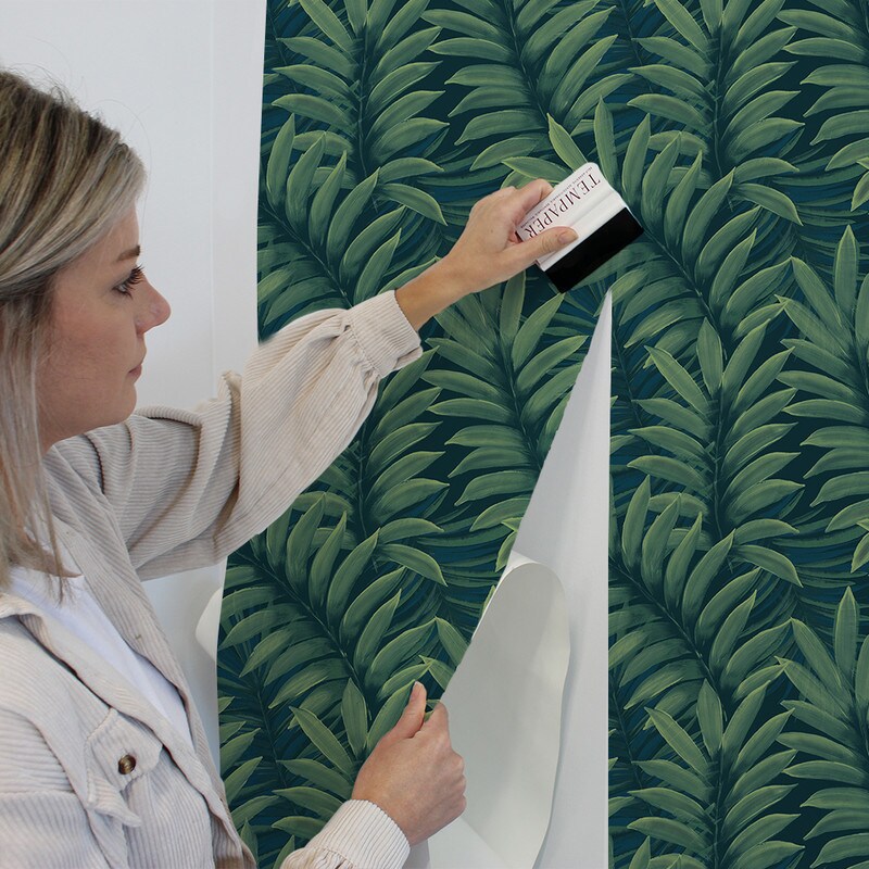 Tempaper Palm Leaves Peel and Stick Wallpaper Green
