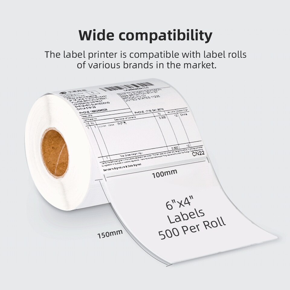 Wireless Bluetooth Thermal Shipping Label Printer For Smart Phone.