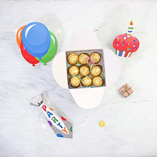 10 Pieces Silver Glitter Gift Boxes, Small Gift Box with Lids Bulk for Wedding, Party, Birthday, Valentine's Day and More, 4.75” x 4.75” x 3.53” Fancy Present Box for Gift Giving