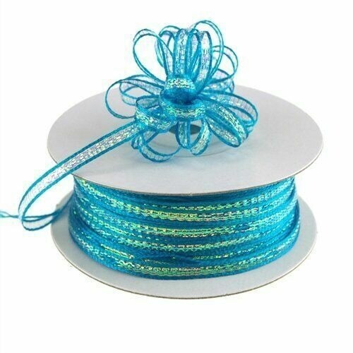 1/8&#x22; x 50 Yards Pull String Organza Ribbon for Wedding Decor and Favors