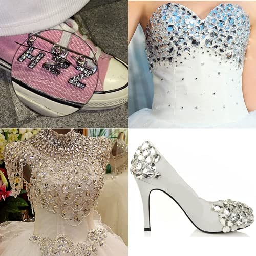 200 Pieces Crystal Gems AB Acrylic Flatback Sew On Diamante Rhinestones with Mixed Shapes for DIY Crafts Handicrafts Clothes Bag Shoes Decorations