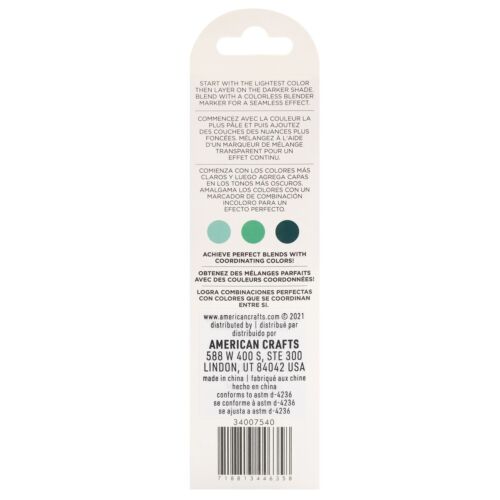 American Crafts - Sketch Markers Collection - Dual Tip - Chisel and Fine Point - Forest 3 Pack 34007540