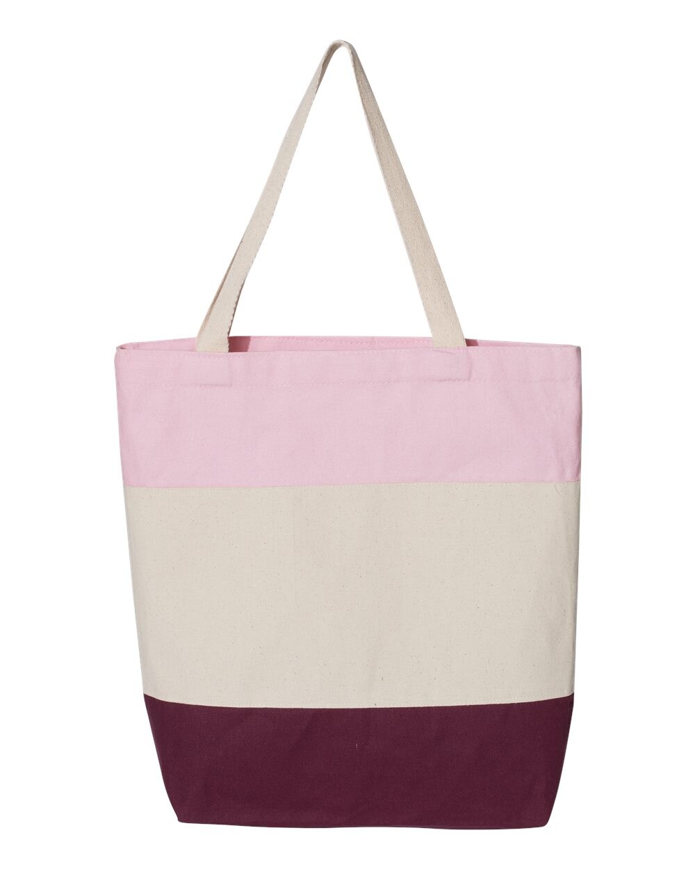 Q-Tees&#xAE; Tote Bag Tri-Color 11L, 12 oz./ yd&#xB2;, 100% heavy cotton canvas - Q125900