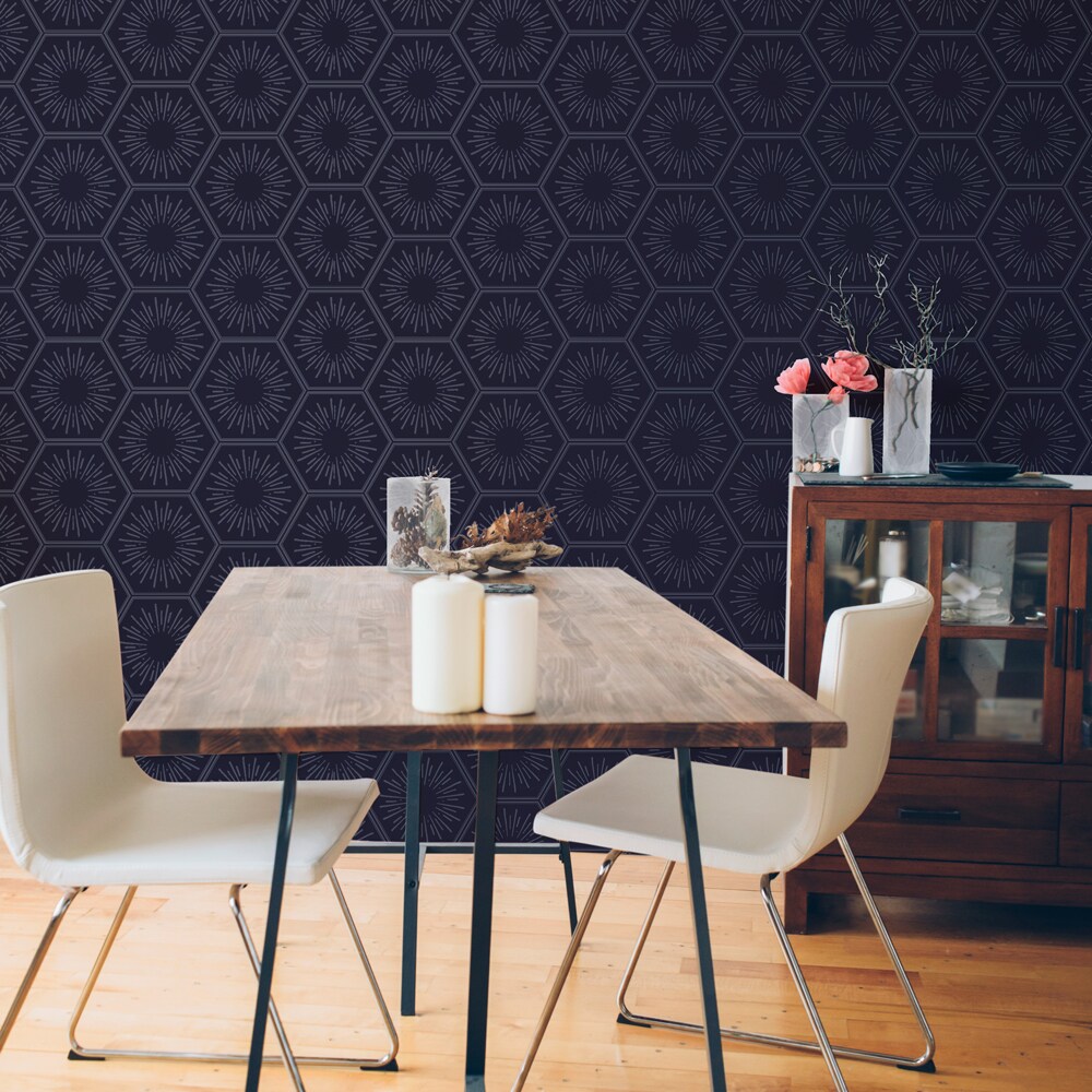 Tempaper Hello Sunshine Peel and Stick Wallpaper Metallic Royal Blue