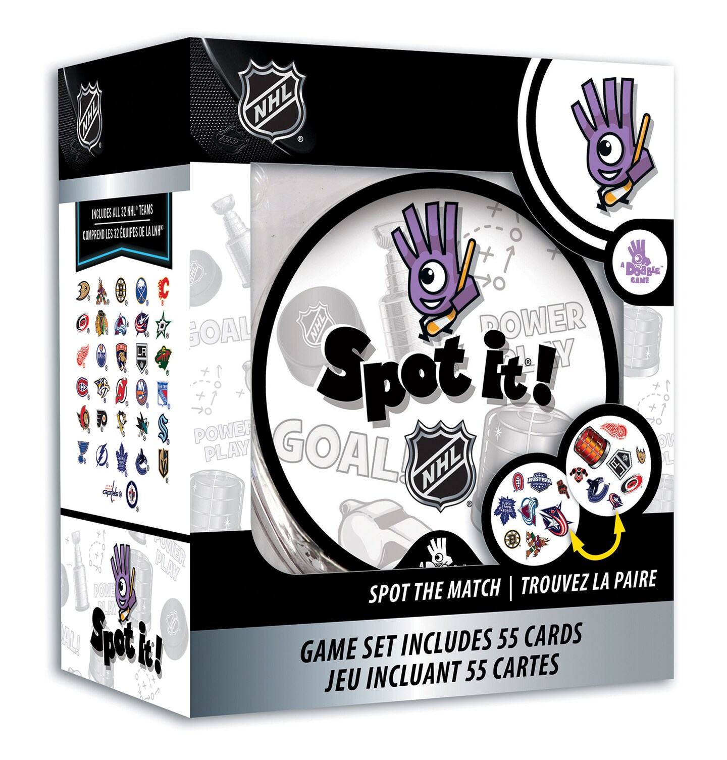 Masterpieces Officially Licensed NHL League-NHL Spot It Game for Kids and Adults