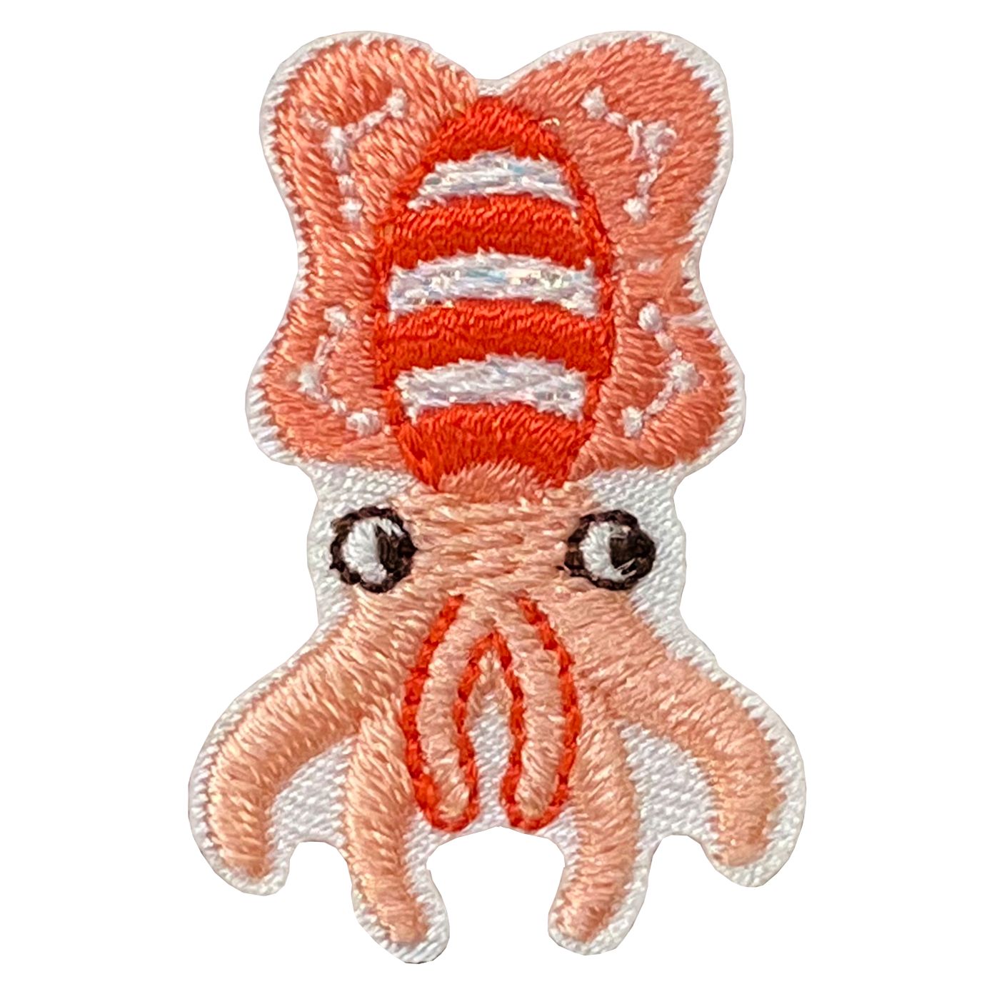 Pink Squid, Cephalopod, Ocean Animals, Embroidered, Iron on Patch