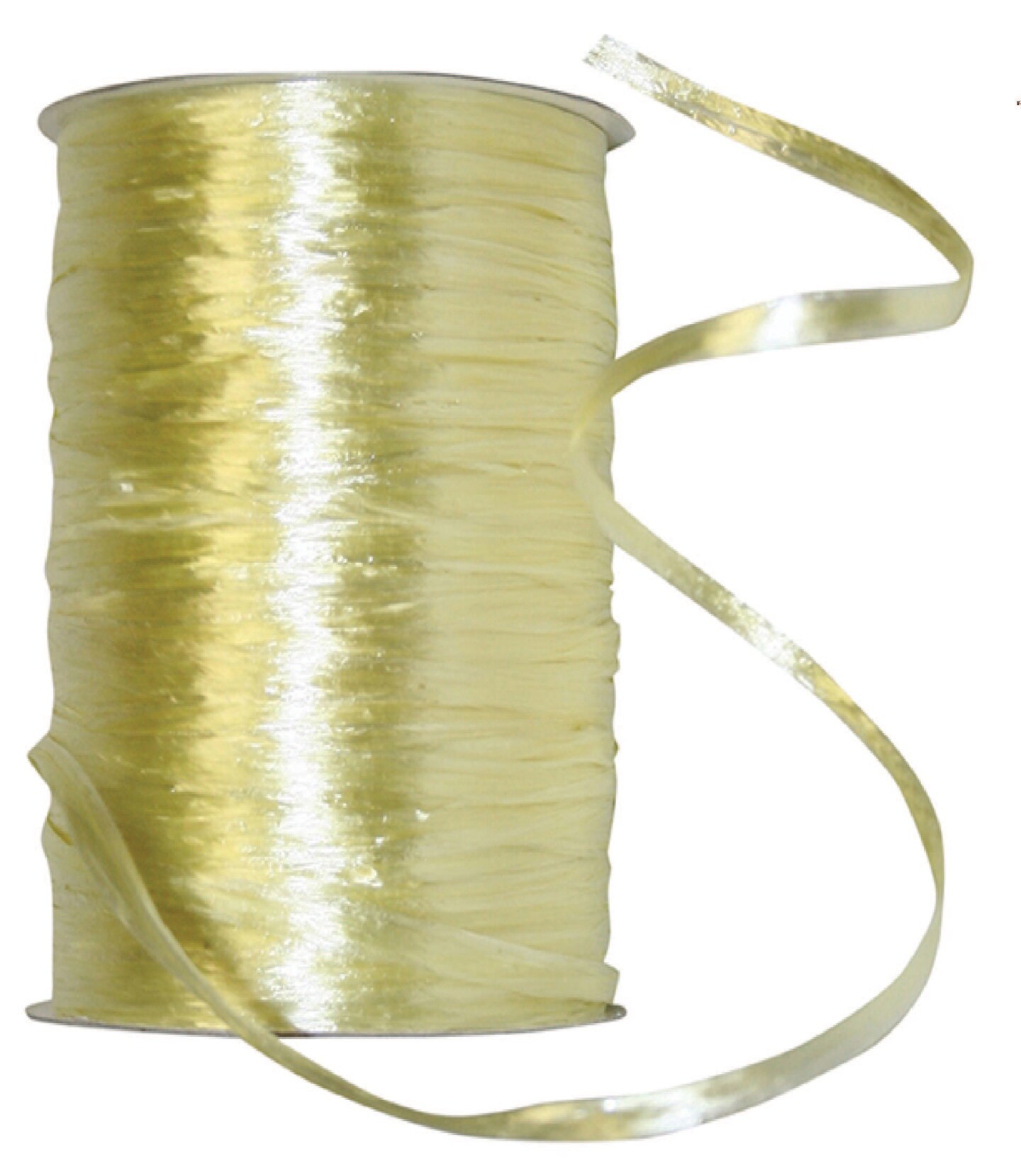 Pearl Finish Raffia Ribbon --- 1/4in x 100 yards --- Maize Color