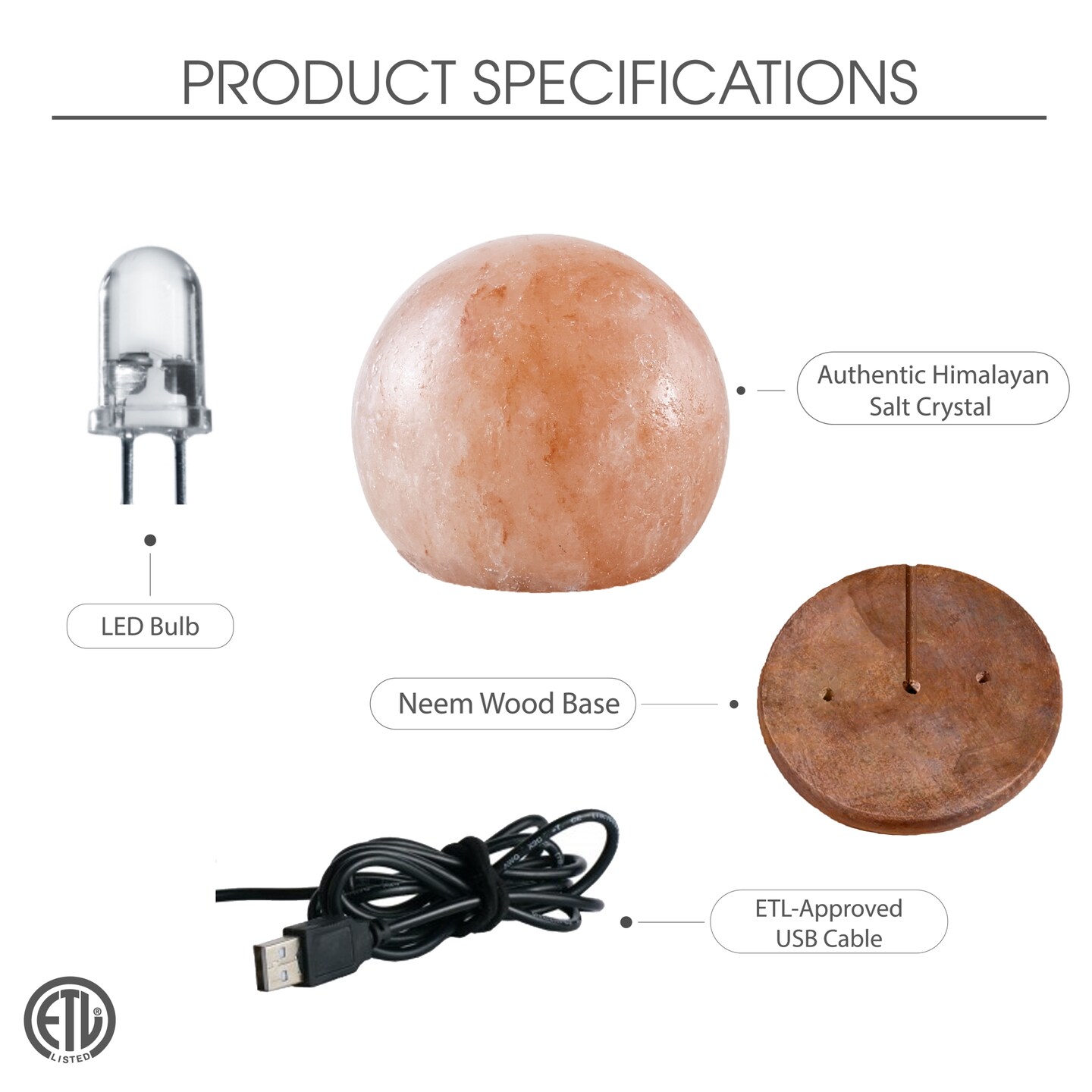 Sahil Round Salt Lamp 8 Color Modes