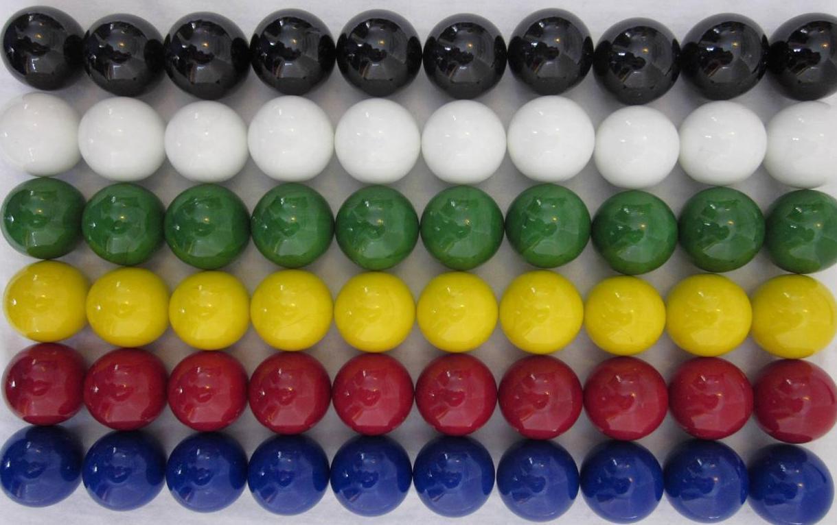 60 LARGE 1&#x22; (25mm) Replacement Chinese Checker Board Game Solid GLASS MARBLES