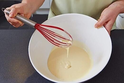 Silicone Whisk Set of 3 RAINBOW Non-Scratch Non-Stick Kitchen Utensils.