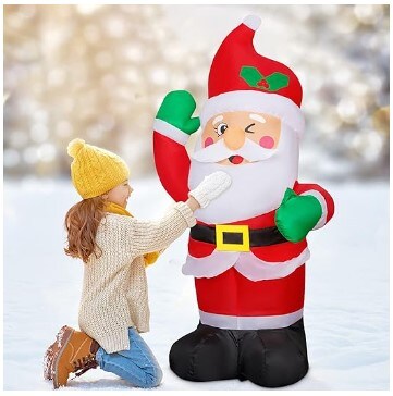 Christmas Inflatables 4.2 FT Indoor Outdoor Yard Lawn Garden Decorations Blow Up Santa Claus Inflatables with Built-in LEDs for Christmas Indoor Outdoor Yard Lawn Garden Decorations