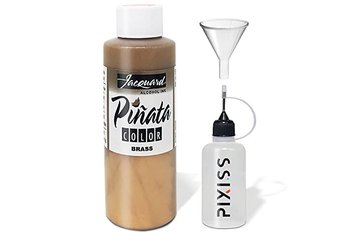 Pinata Brass Alcohol Ink 4-Ounce, Pixiss 20ml Needle Tip Applicator Bottle and Funnel, Bundle for Yupo and Resin
