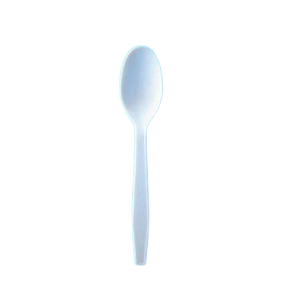 100 Clear Plastic Spoons Heavyweight Disposable Basic Plastic Clear Spoons  