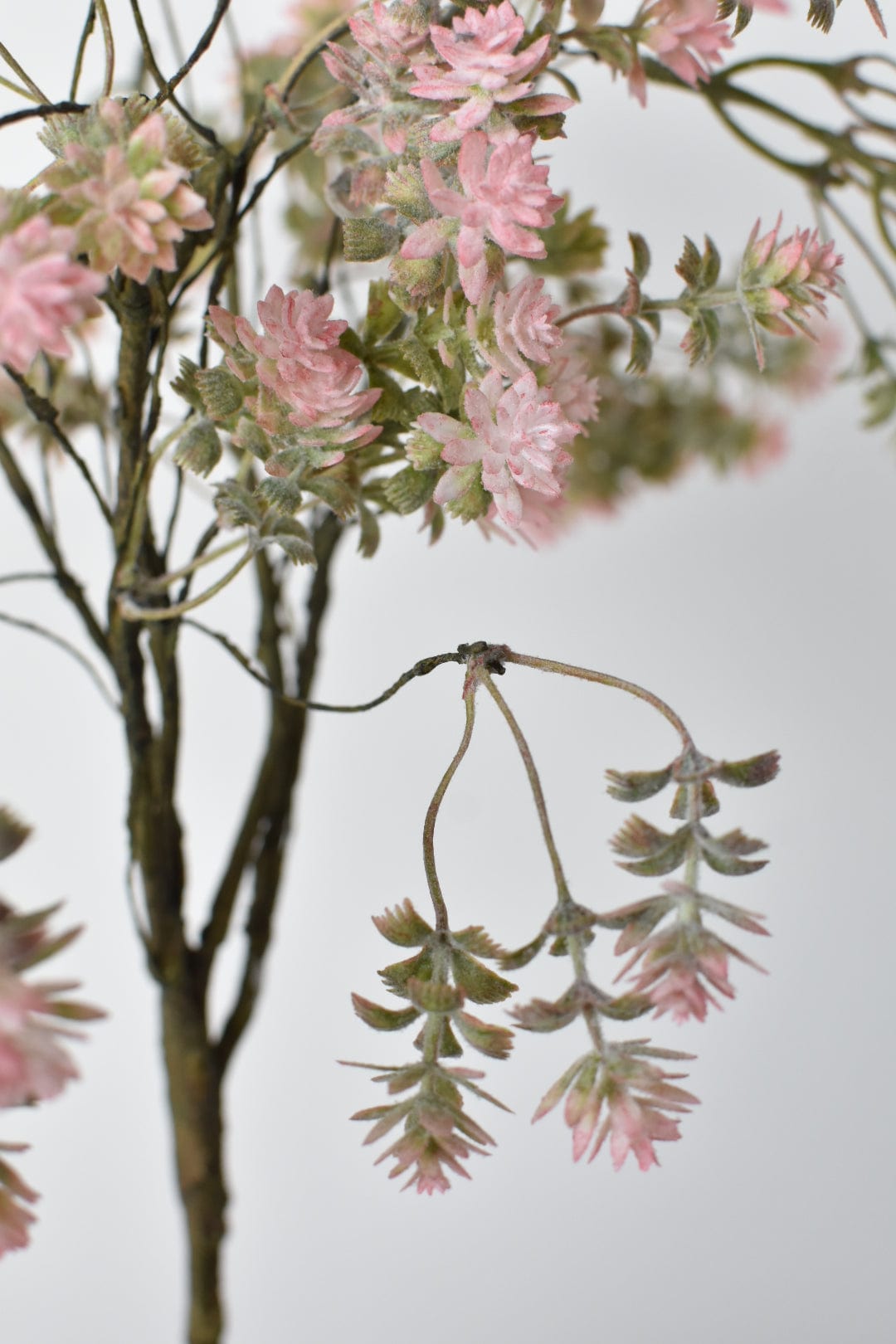 18&#x22; Faux Pink/Green Gray Sedum Bush