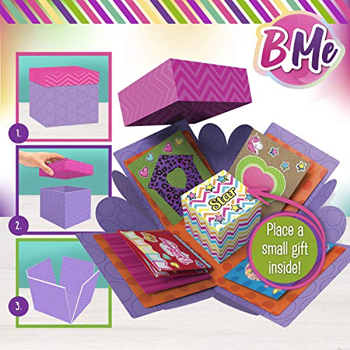 Card Making Kit for Kids - Arts and Crafts Box - DIY Holiday, Birthday Cards Stationary Set &#x2013; Jel Pens, Sticker Sheets, Gems, Envelope, Ribbon, Tape - Crafts Age 6+