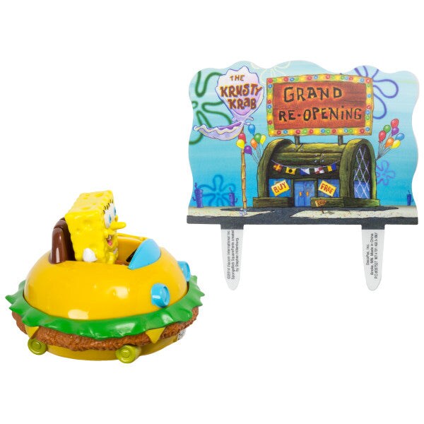 SpongeBob SquarePants Krabby Patty DecoSet&#xAE; Cake Decoration